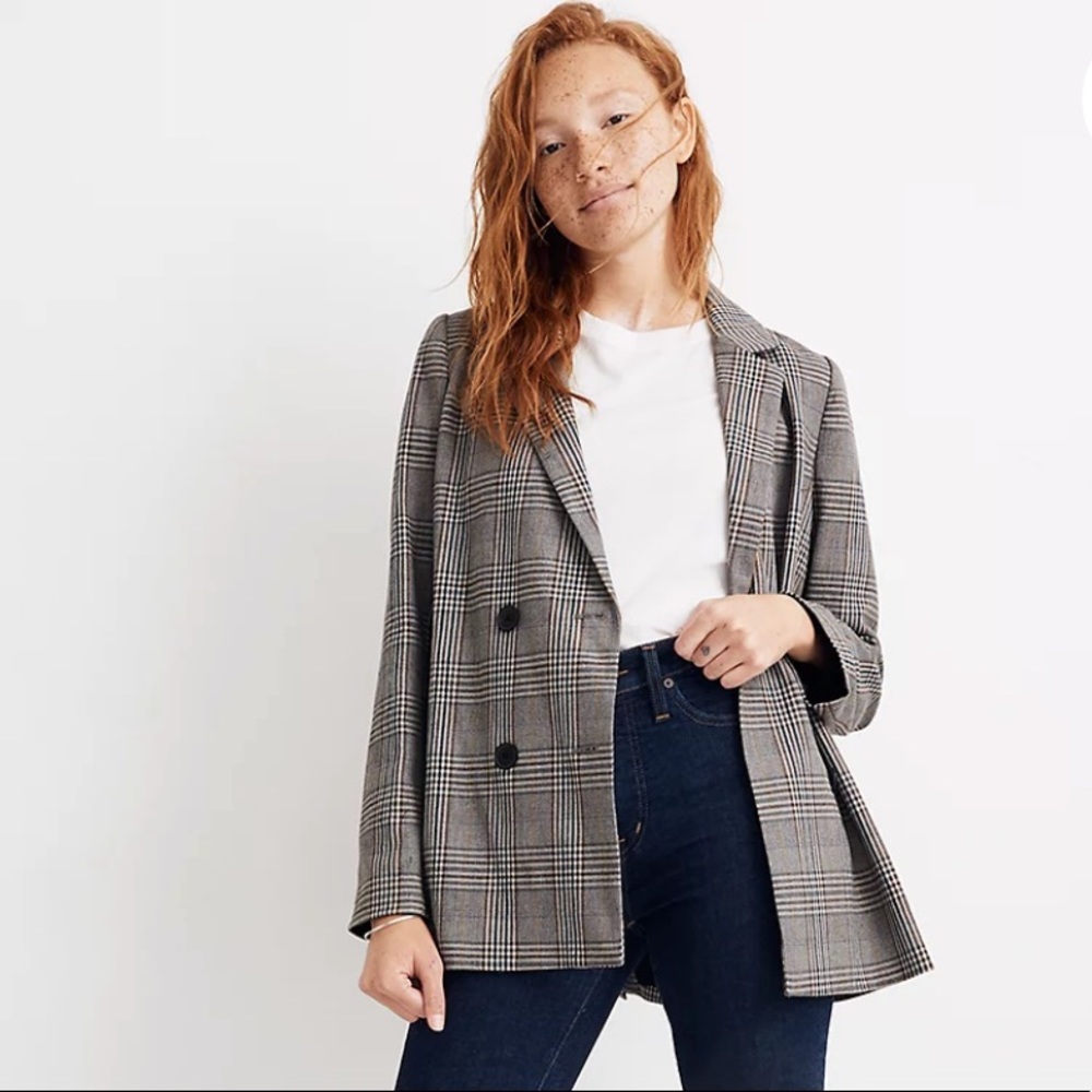 Madewell Caldwell Double-Breasted Blazer in Menswear Plaid